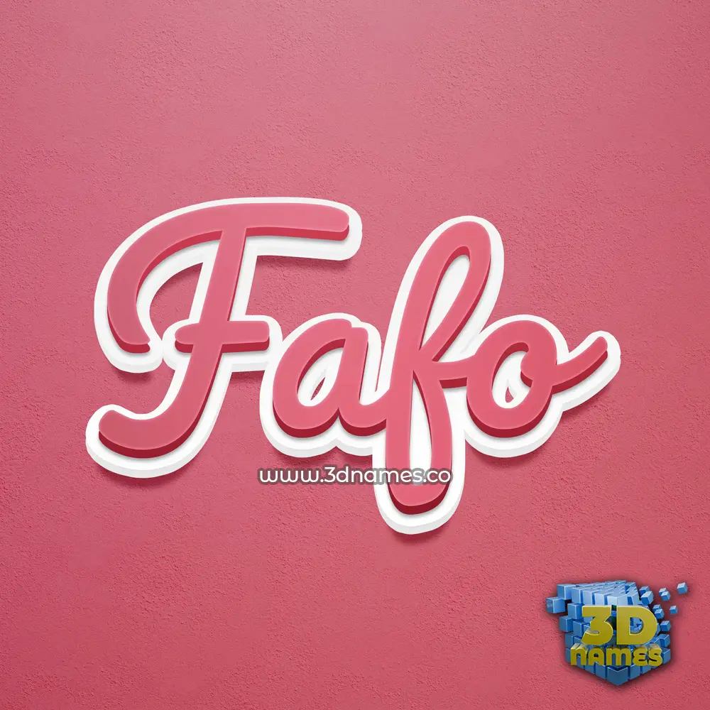fafo in Red Scribble style - 3D name wallpaper
