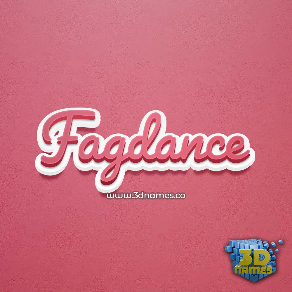 fagdance in Red Scribble style - 3D name wallpaper