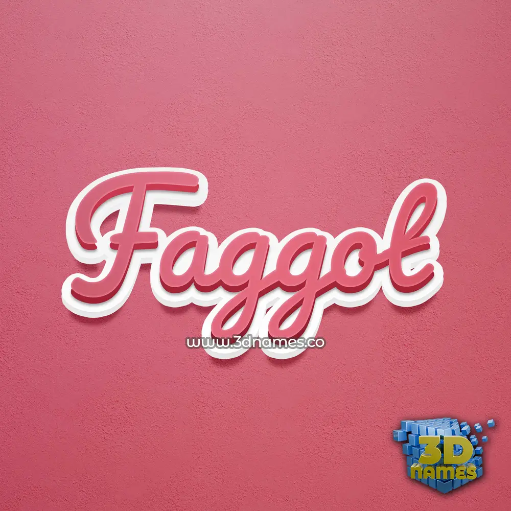faggot in Red Scribble style - 3D name wallpaper