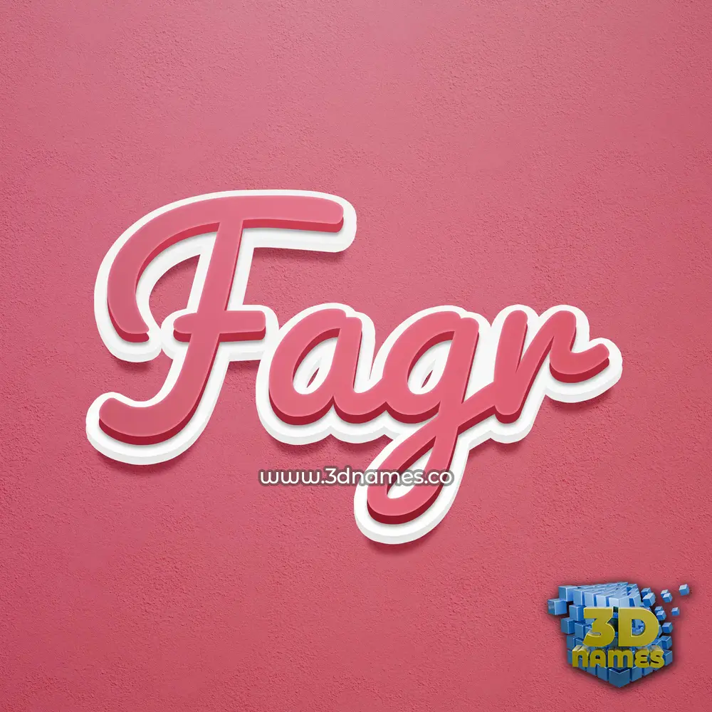 fagr in Red Scribble style - 3D name wallpaper