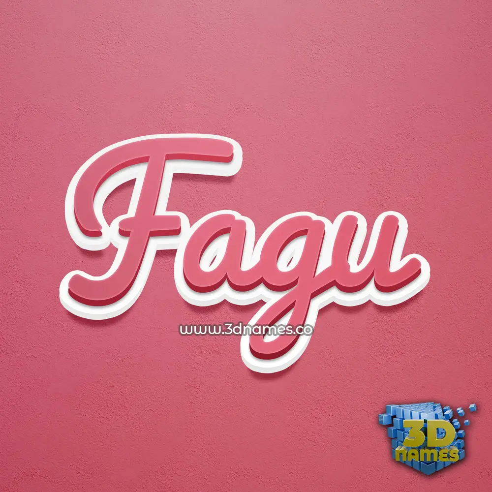 fagu in Red Scribble style - 3D name wallpaper