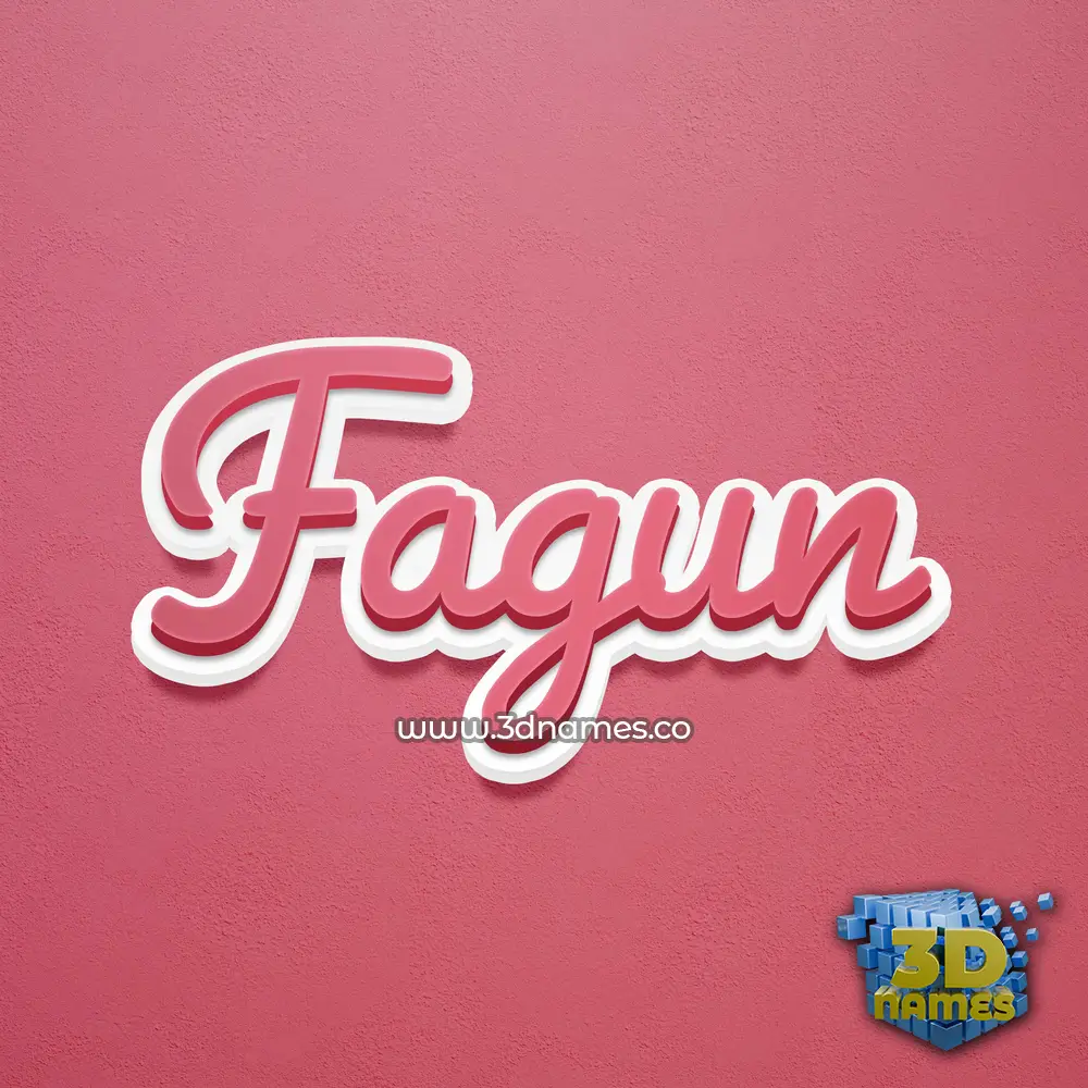 fagun in Red Scribble style - 3D name wallpaper