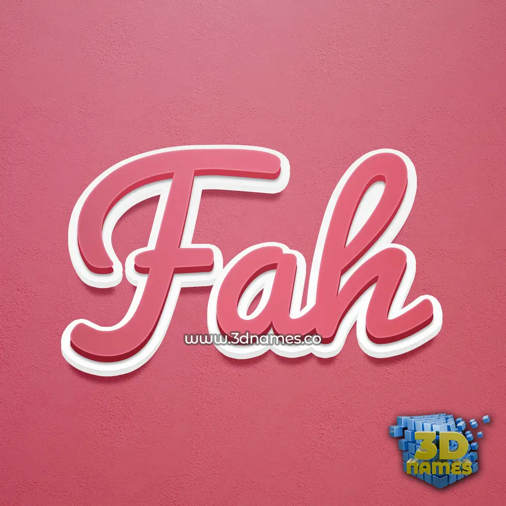 fah in Red Scribble style - 3D name wallpaper