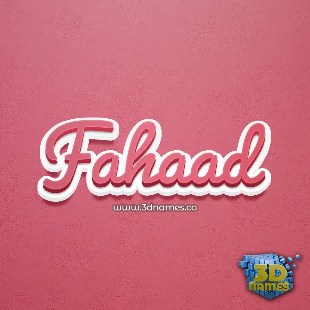 fahaad in Red Scribble style - 3D name wallpaper