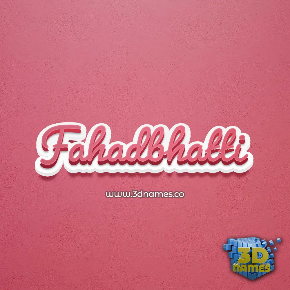 fahadbhatti in Red Scribble style - 3D name wallpaper