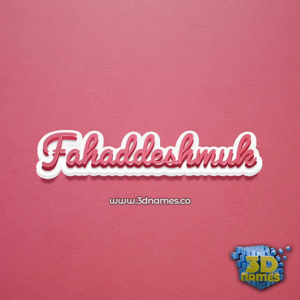 fahaddeshmuk in Red Scribble style - 3D name wallpaper