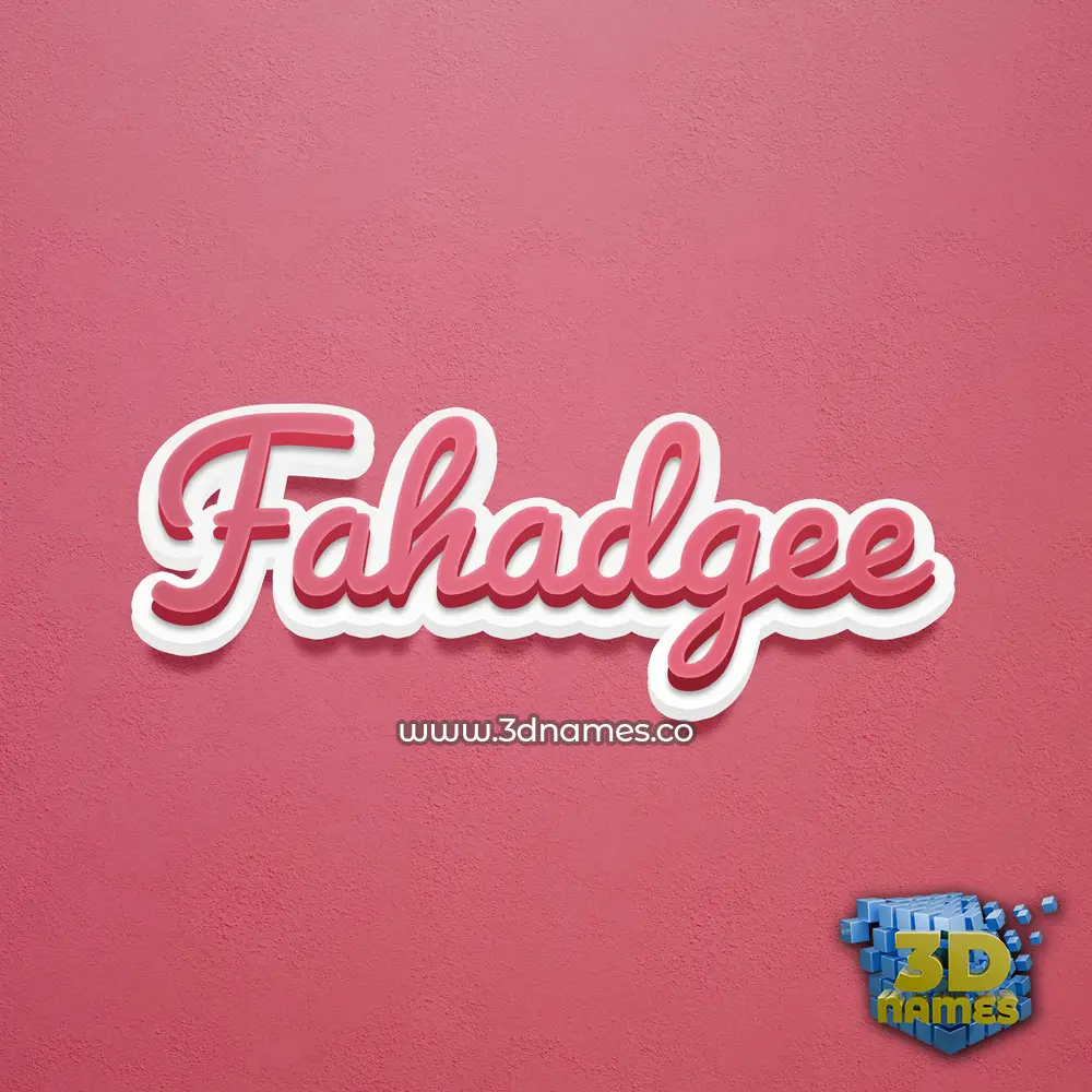 fahadgee in Red Scribble style - 3D name wallpaper