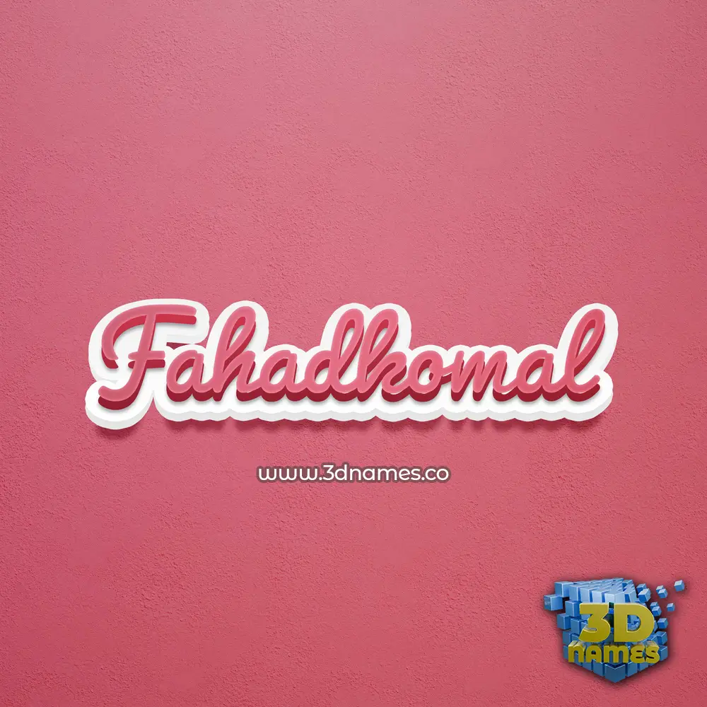 fahadkomal in Red Scribble style - 3D name wallpaper