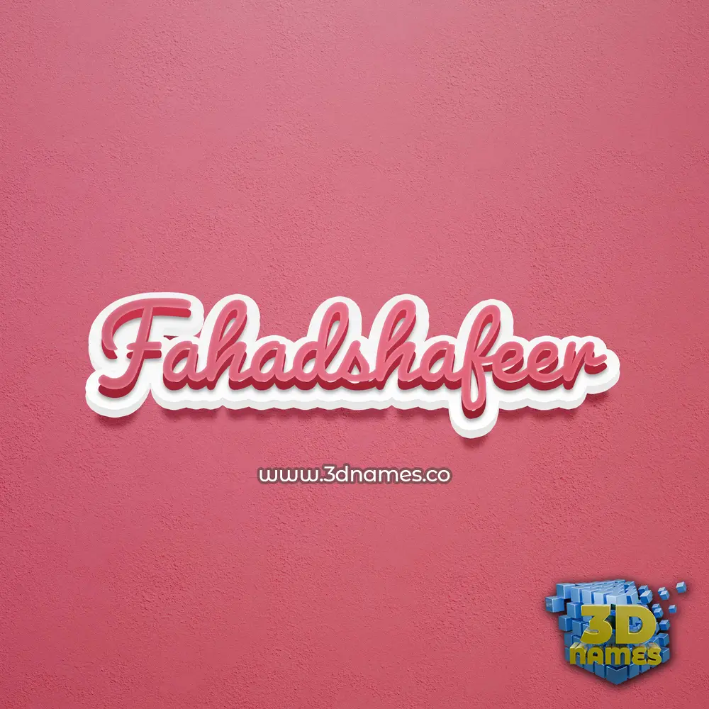 fahadshafeer in Red Scribble style - 3D name wallpaper