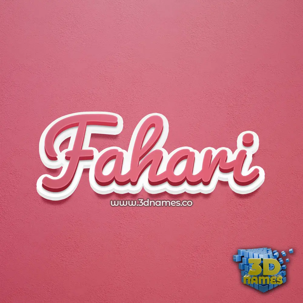 fahari in Red Scribble style - 3D name wallpaper
