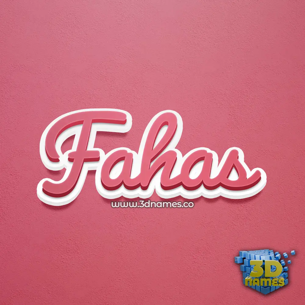 fahas in Red Scribble style - 3D name wallpaper