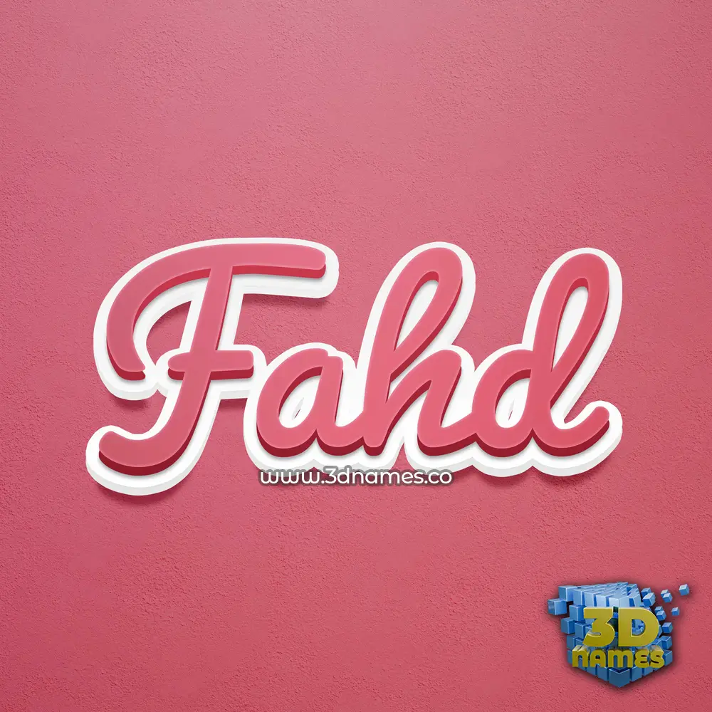 fahd in Red Scribble style - 3D name wallpaper