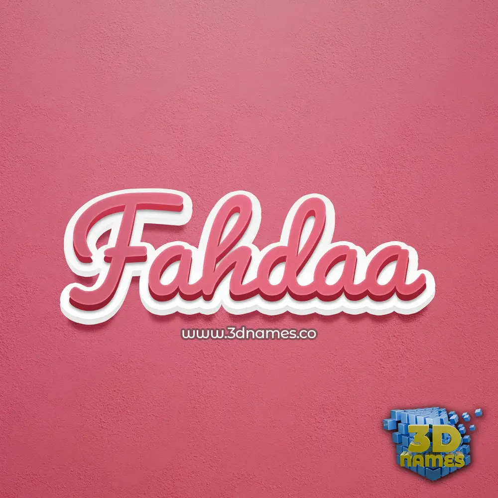 fahdaa in Red Scribble style - 3D name wallpaper