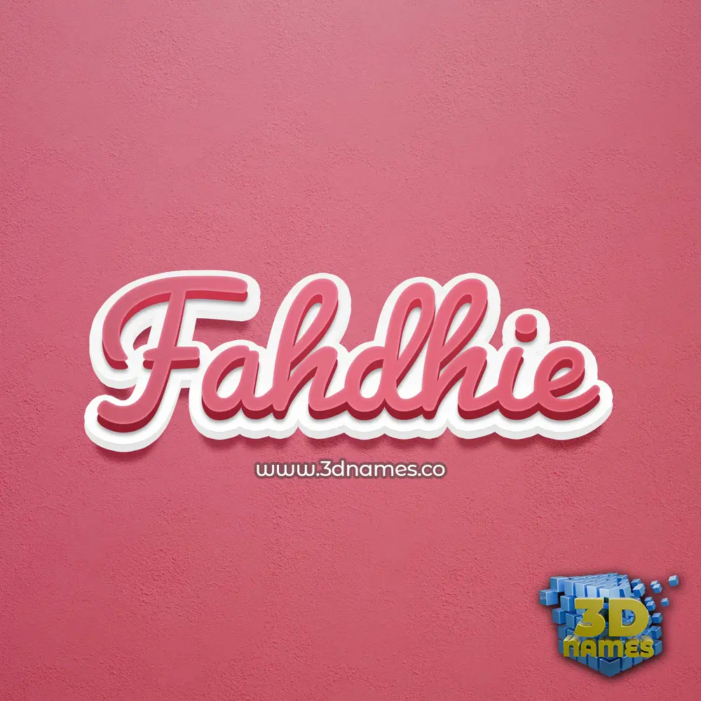 fahdhie in Red Scribble style - 3D name wallpaper