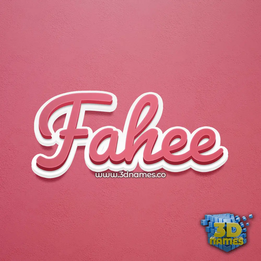 fahee in Red Scribble style - 3D name wallpaper