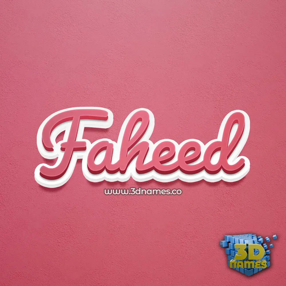 faheed in Red Scribble style - 3D name wallpaper