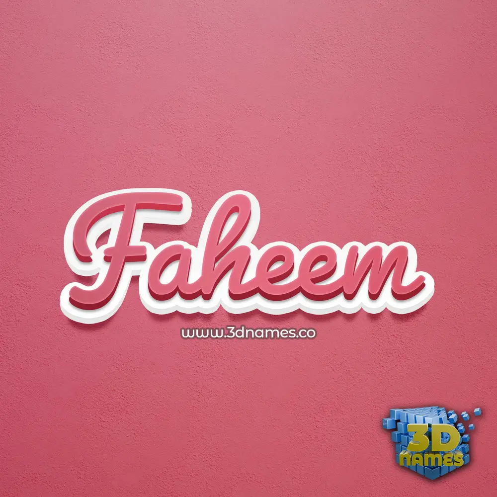 faheem in Red Scribble style - 3D name wallpaper