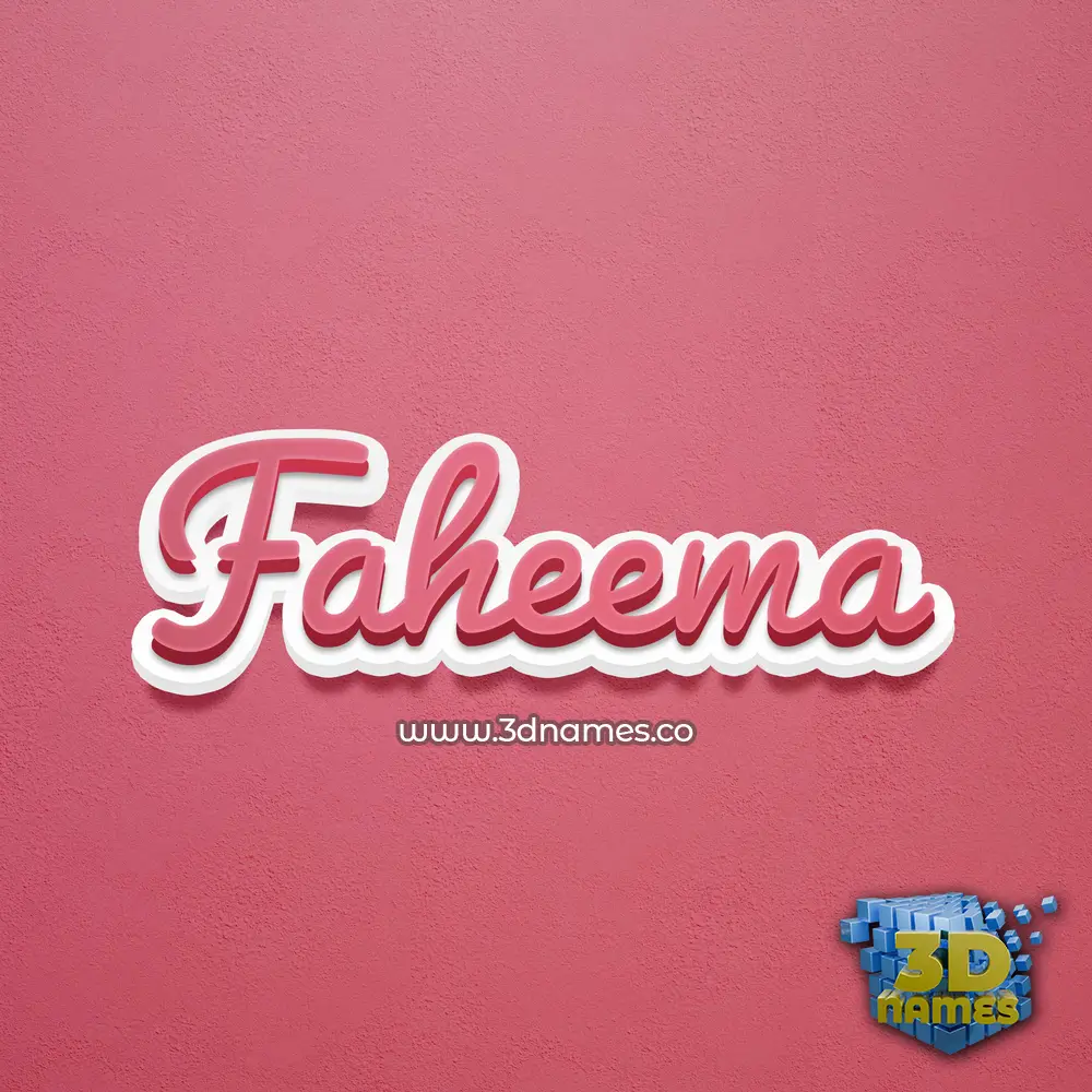 faheema in Red Scribble style - 3D name wallpaper
