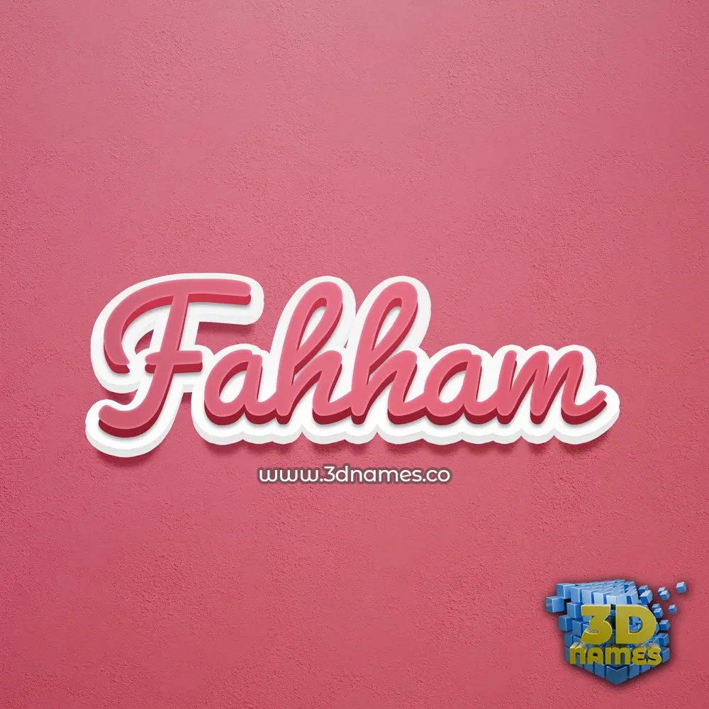 fahham in Red Scribble style - 3D name wallpaper