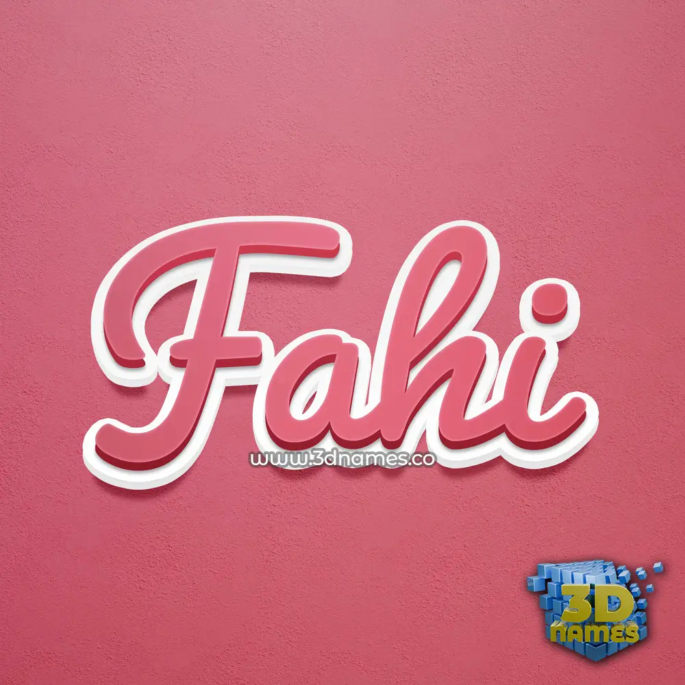 fahi in Red Scribble style - 3D name wallpaper