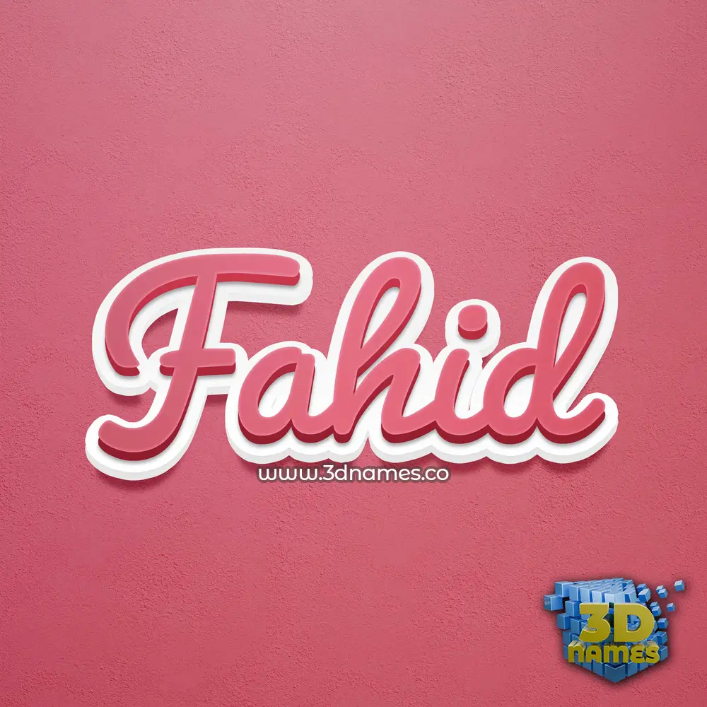 fahid in Red Scribble style - 3D name wallpaper