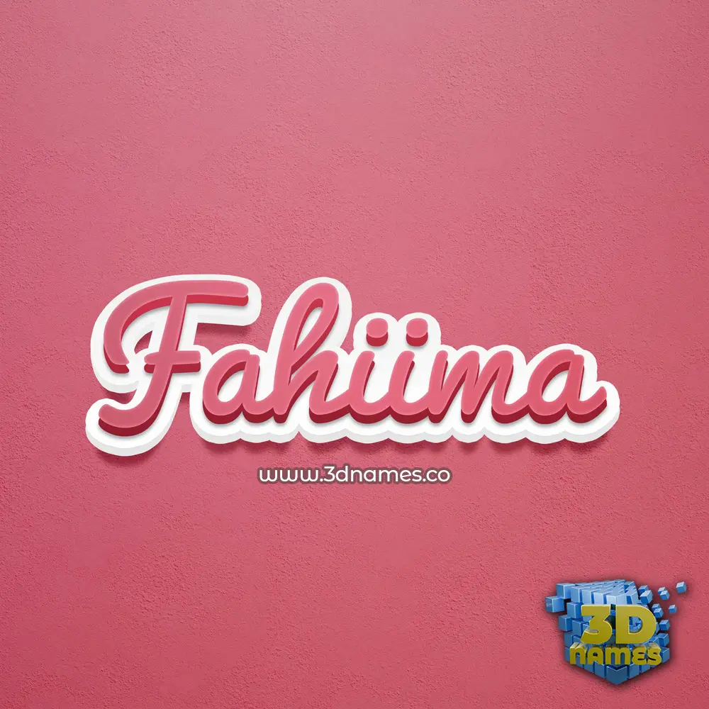 fahiima in Red Scribble style - 3D name wallpaper