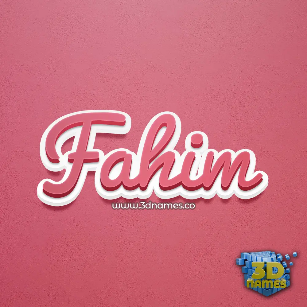 fahim in Red Scribble style - 3D name wallpaper