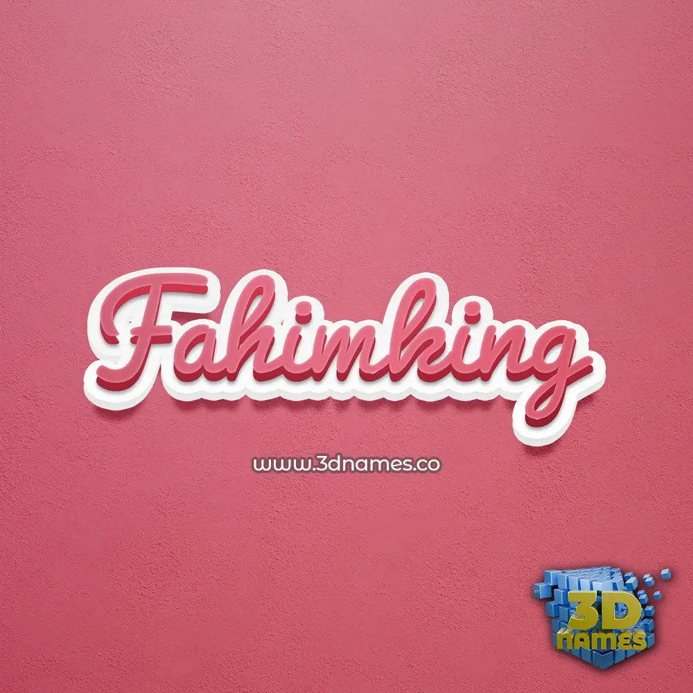 fahimking in Red Scribble style - 3D name wallpaper