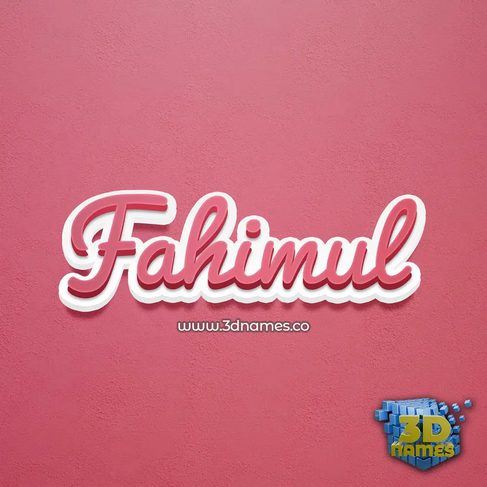 fahimul in Red Scribble style - 3D name wallpaper