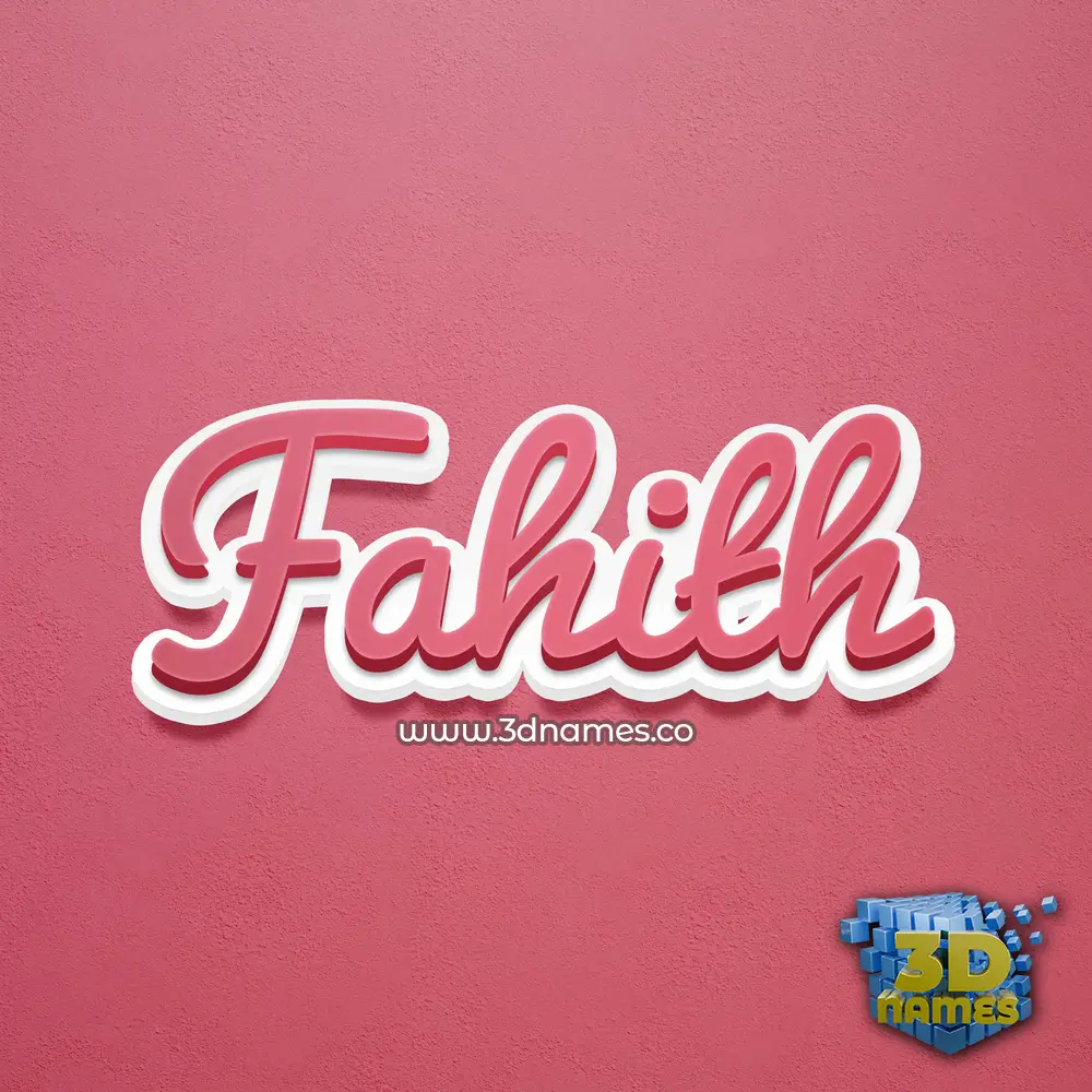 fahith in Red Scribble style - 3D name wallpaper