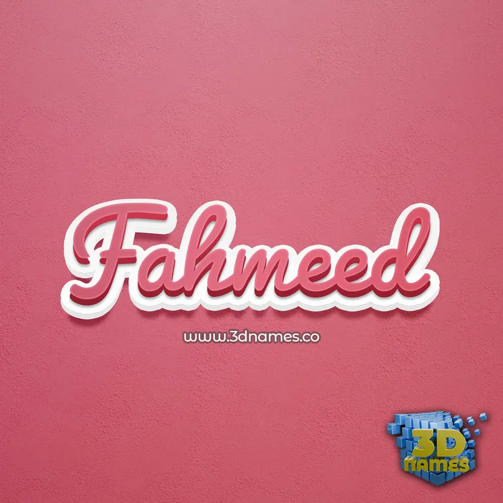 fahmeed in Red Scribble style - 3D name wallpaper
