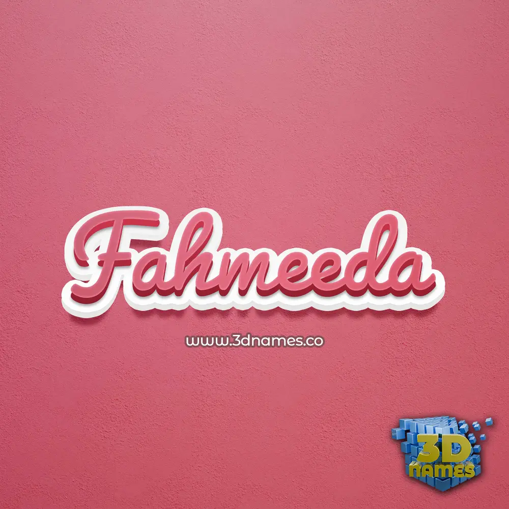 fahmeeda in Red Scribble style - 3D name wallpaper