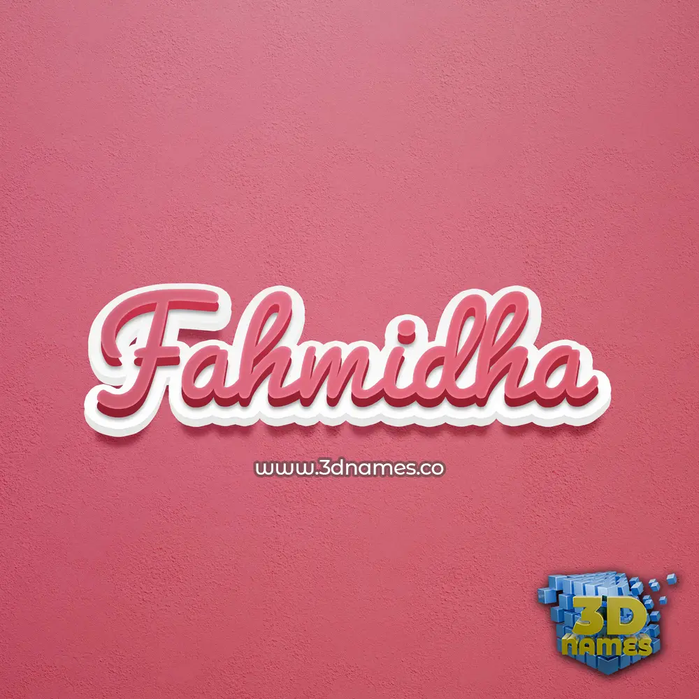 fahmidha in Red Scribble style - 3D name wallpaper