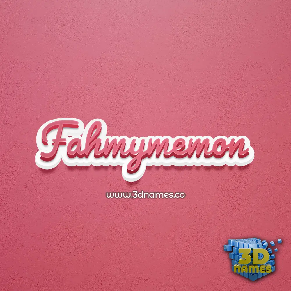 fahmymemon in Red Scribble style - 3D name wallpaper