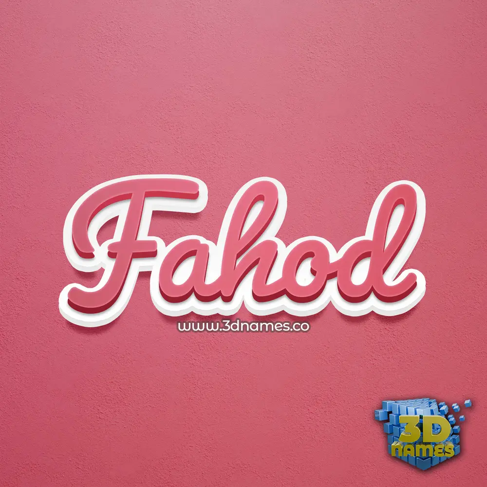 fahod in Red Scribble style - 3D name wallpaper