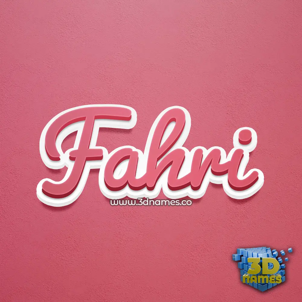 fahri in Red Scribble style - 3D name wallpaper