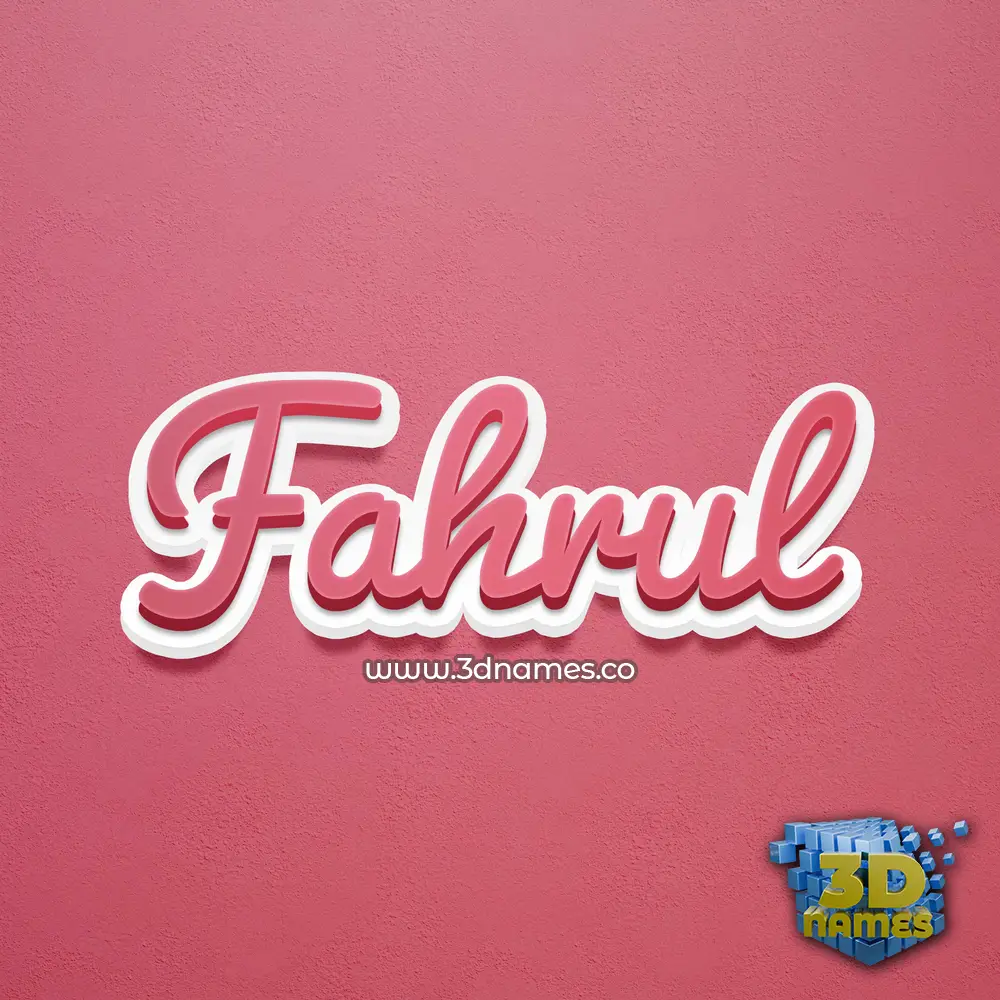 fahrul in Red Scribble style - 3D name wallpaper