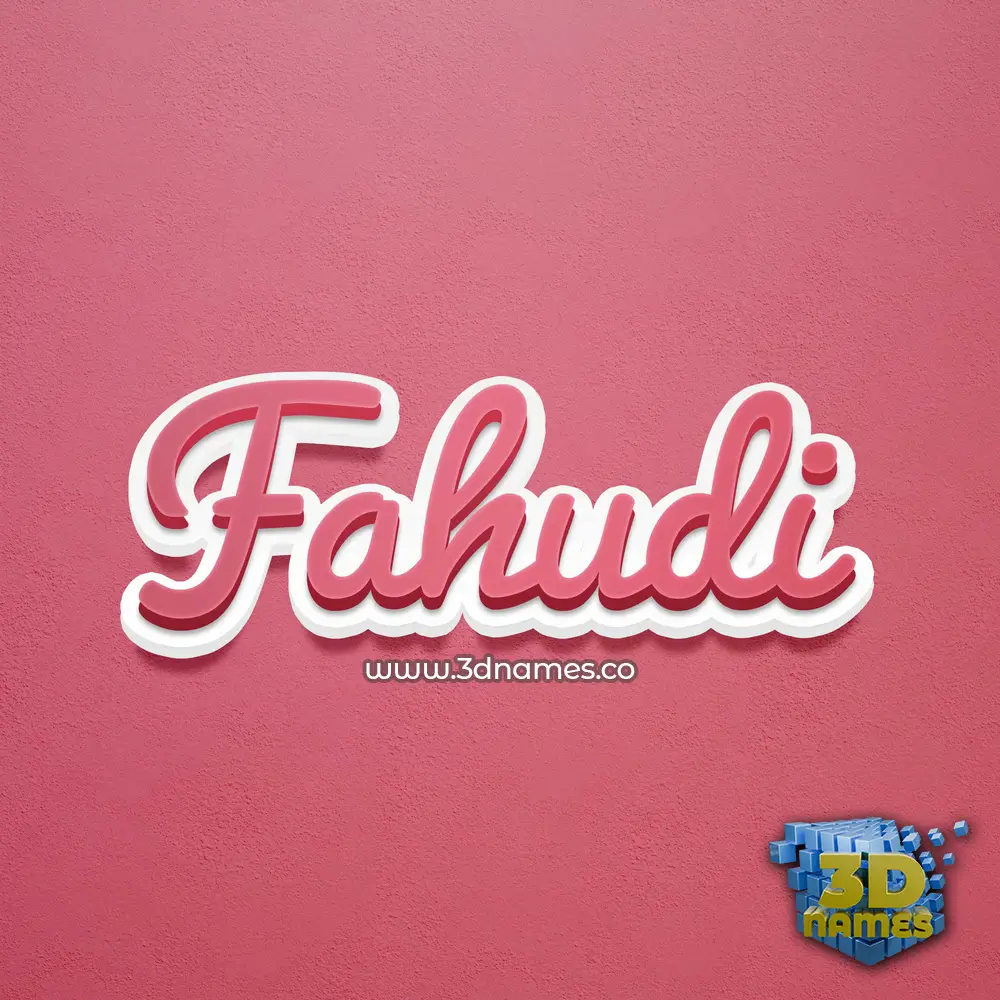 fahudi in Red Scribble style - 3D name wallpaper