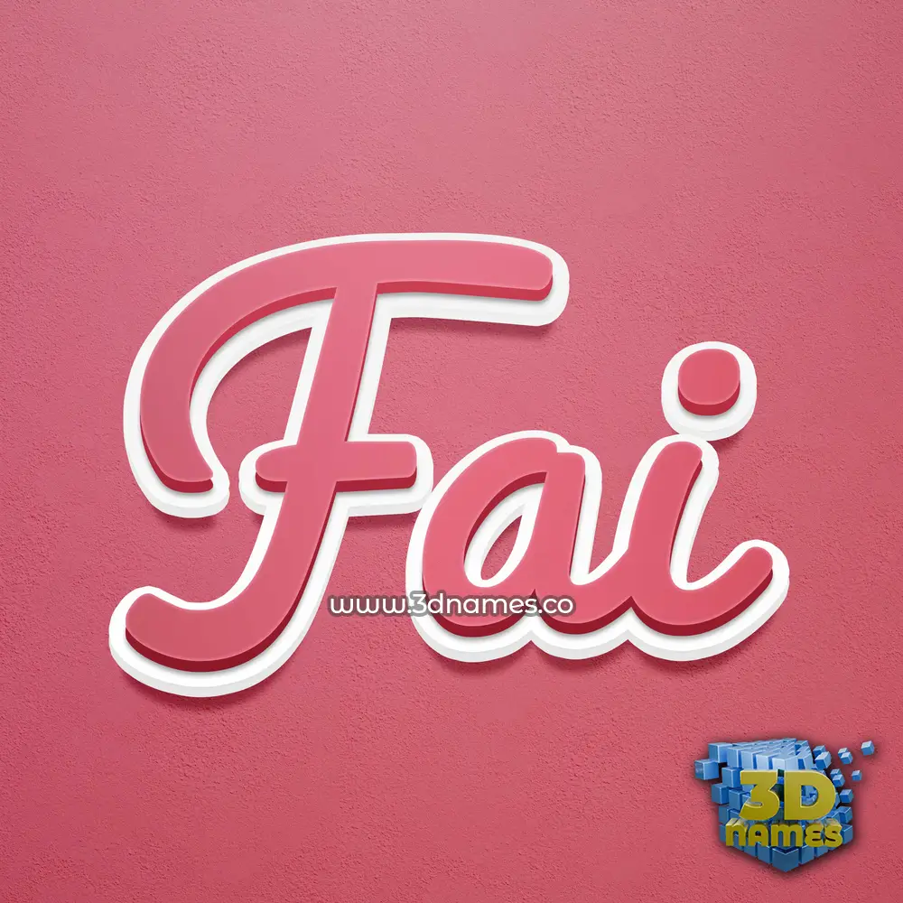 fai in Red Scribble style - 3D name wallpaper