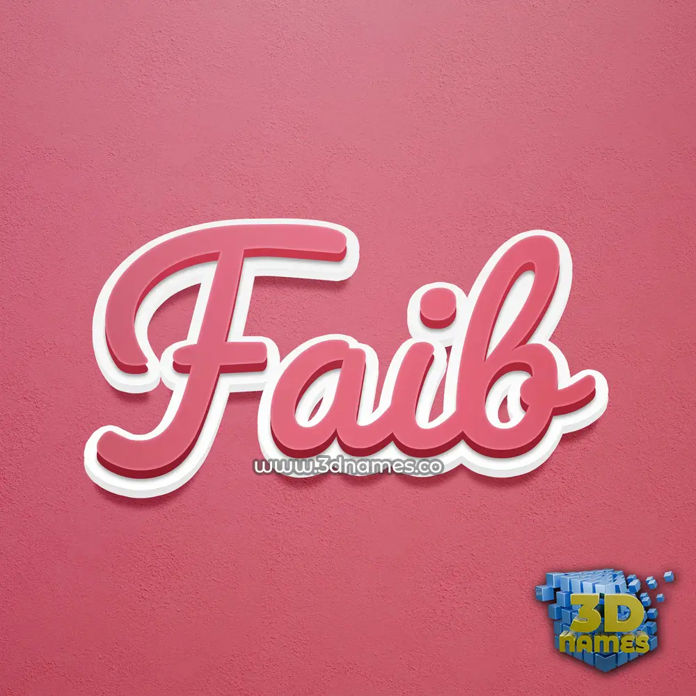 faib in Red Scribble style - 3D name wallpaper