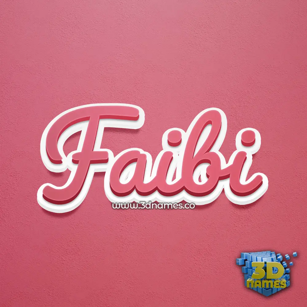 faibi in Red Scribble style - 3D name wallpaper