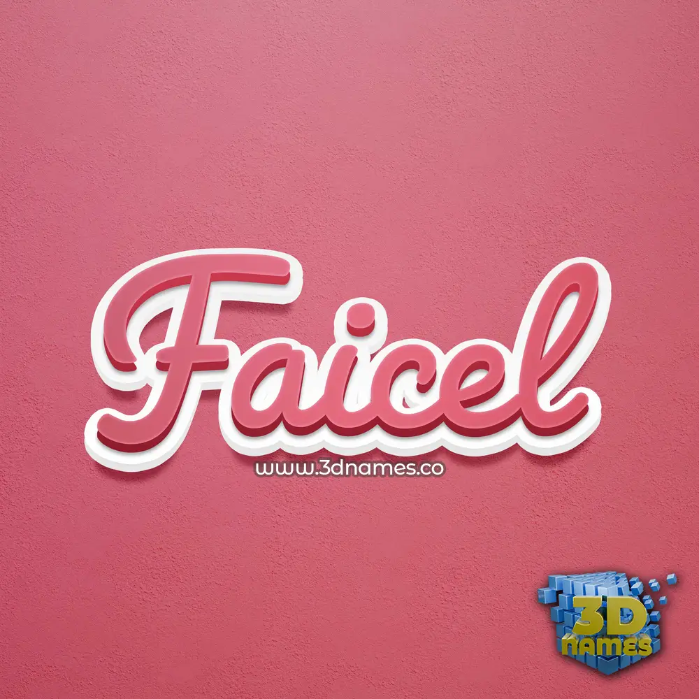 faicel in Red Scribble style - 3D name wallpaper
