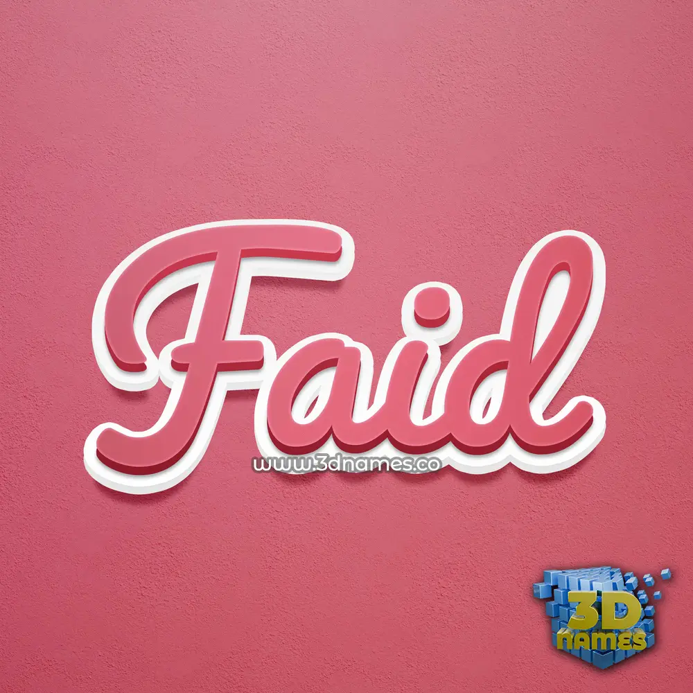 faid in Red Scribble style - 3D name wallpaper