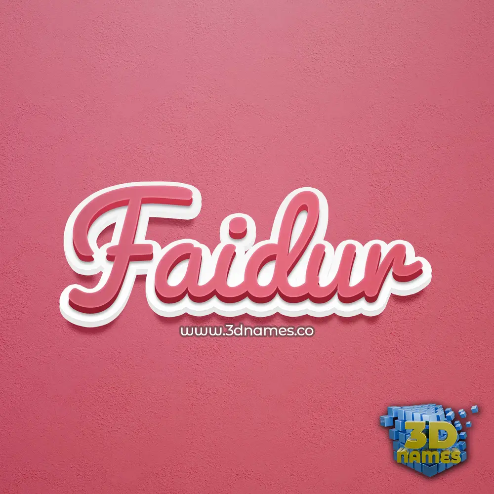 faidur in Red Scribble style - 3D name wallpaper