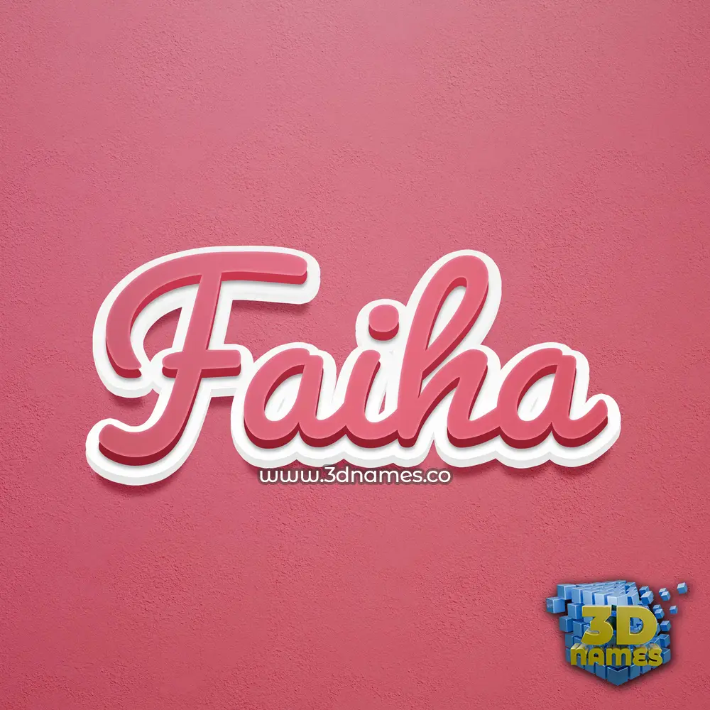faiha in Red Scribble style - 3D name wallpaper