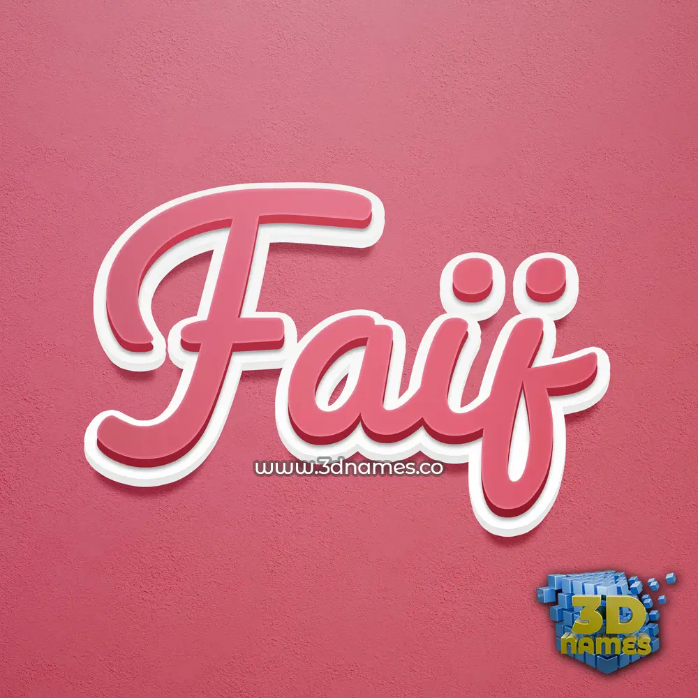 faij in Red Scribble style - 3D name wallpaper