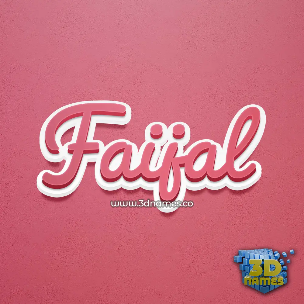 faijal in Red Scribble style - 3D name wallpaper