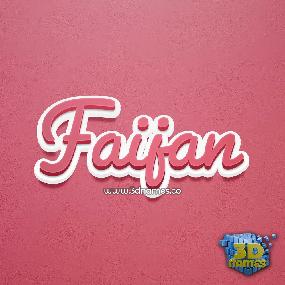 faijan in Red Scribble style - 3D name wallpaper