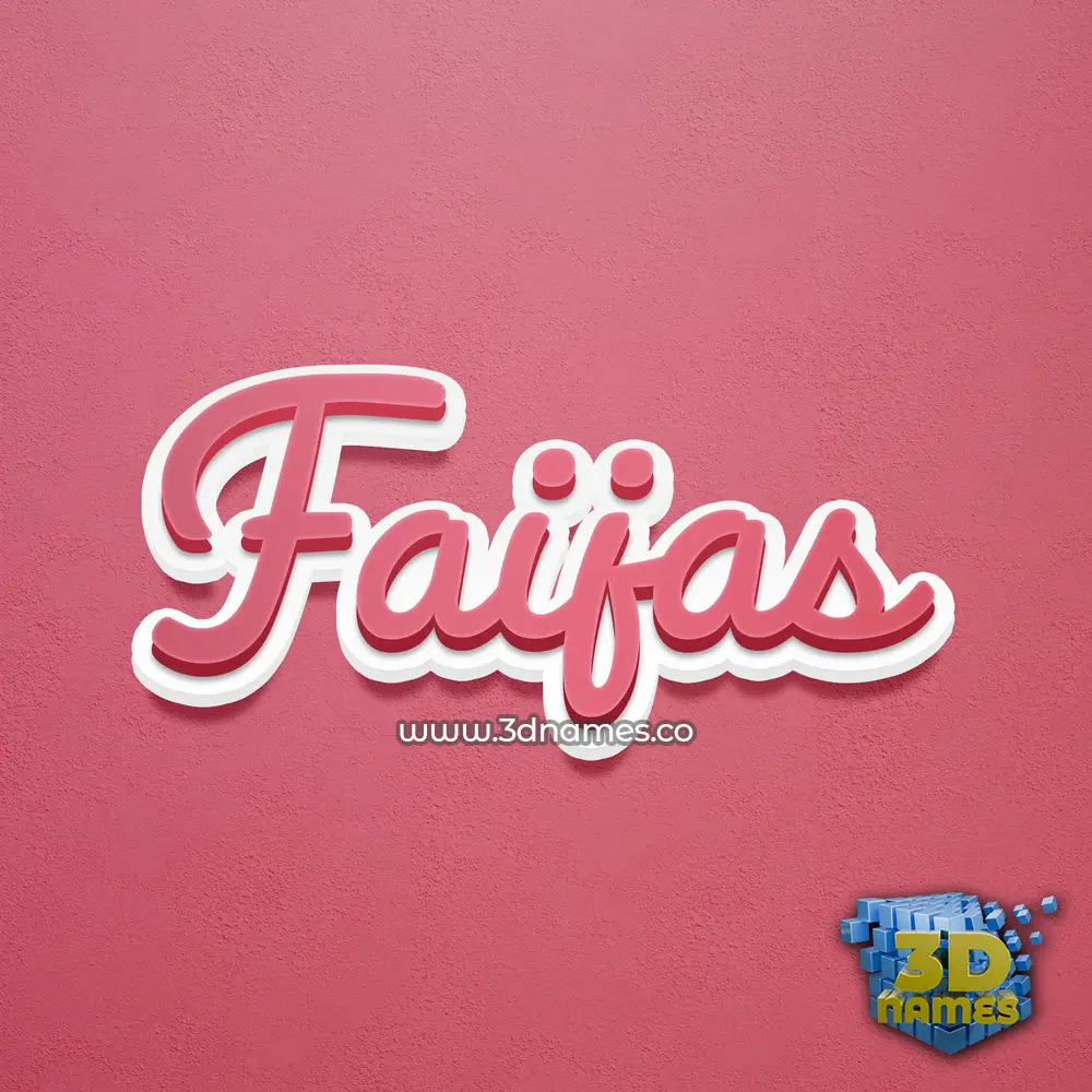 faijas in Red Scribble style - 3D name wallpaper