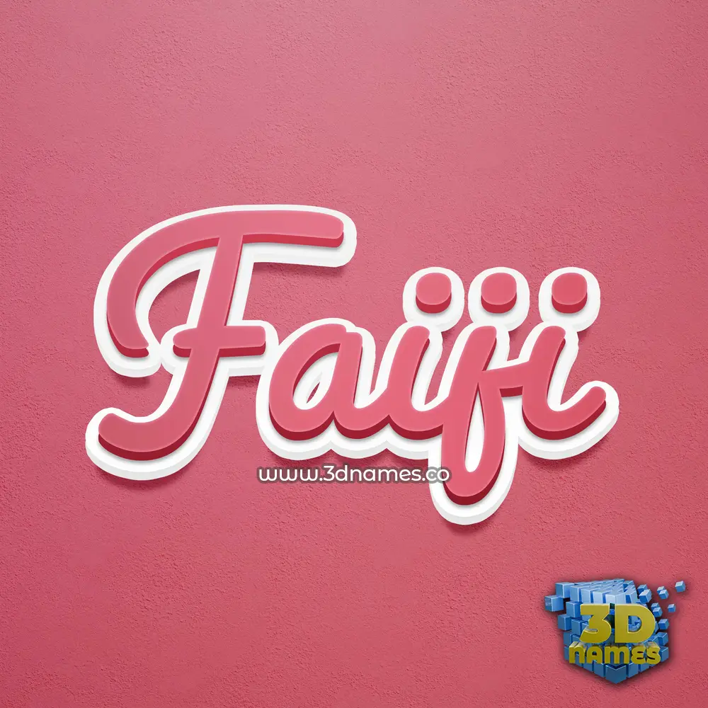 faiji in Red Scribble style - 3D name wallpaper